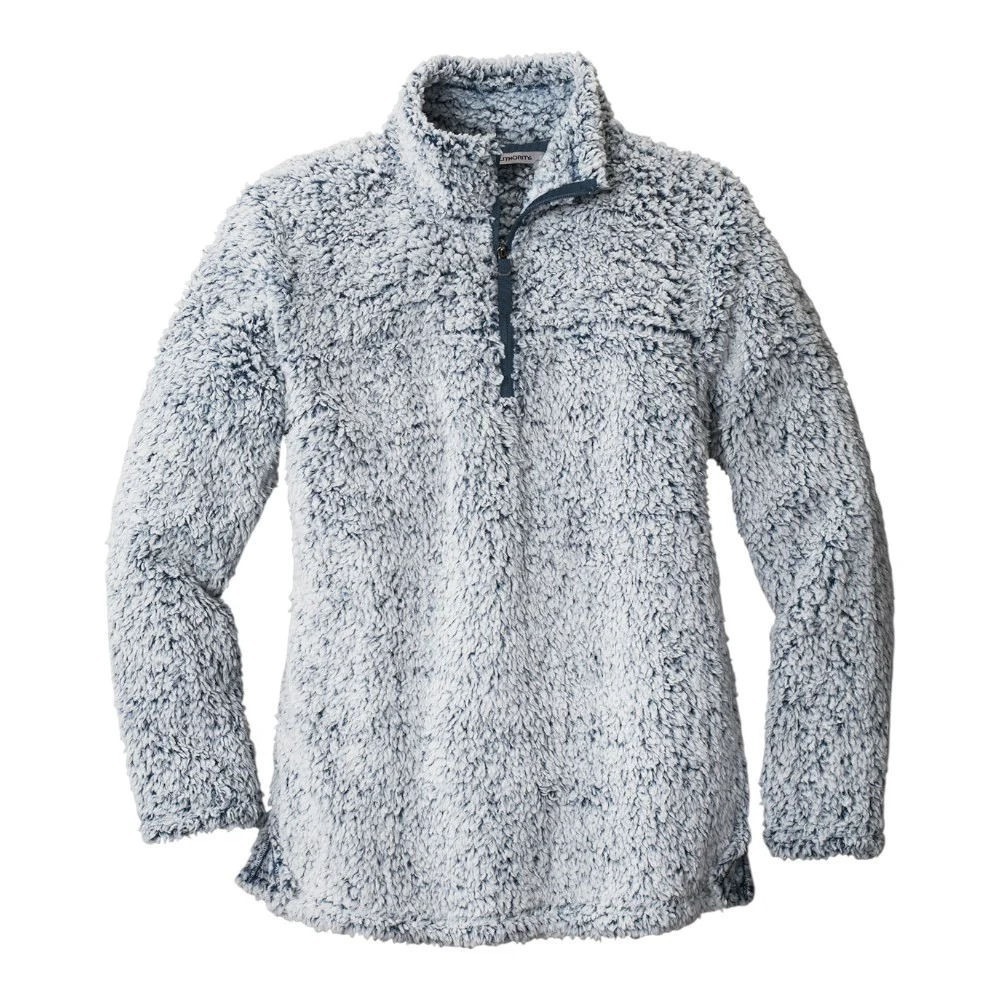 Port Authority Women's L130 Cozy Faux Shearling Fleece 1/4 Zip Heather Navy‎ 3XL